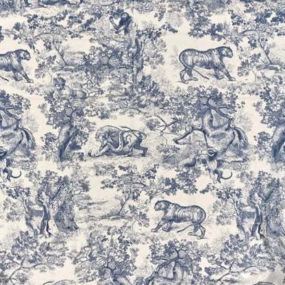 Christian Dior Wool Cashmere Silk Toile De Jouy Stole Blue 2 of 4
