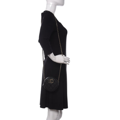 Chanel Caviar Quilted French New Wave Round Clutch With Chain Black 2 of 11