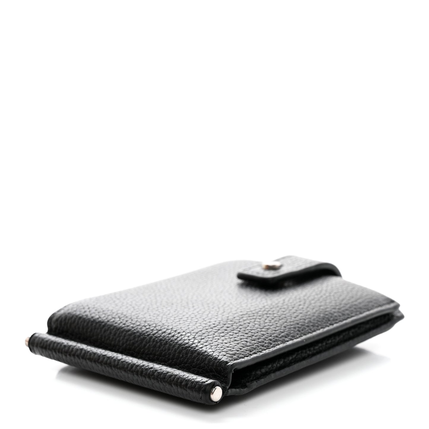 Grained Calfskin Sac De Jour Compact Wallet Black