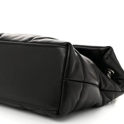 Saint Laurent Lambskin Quilted Medium Loulou Puffer Monogram Chain Satchel Black 10 of 10