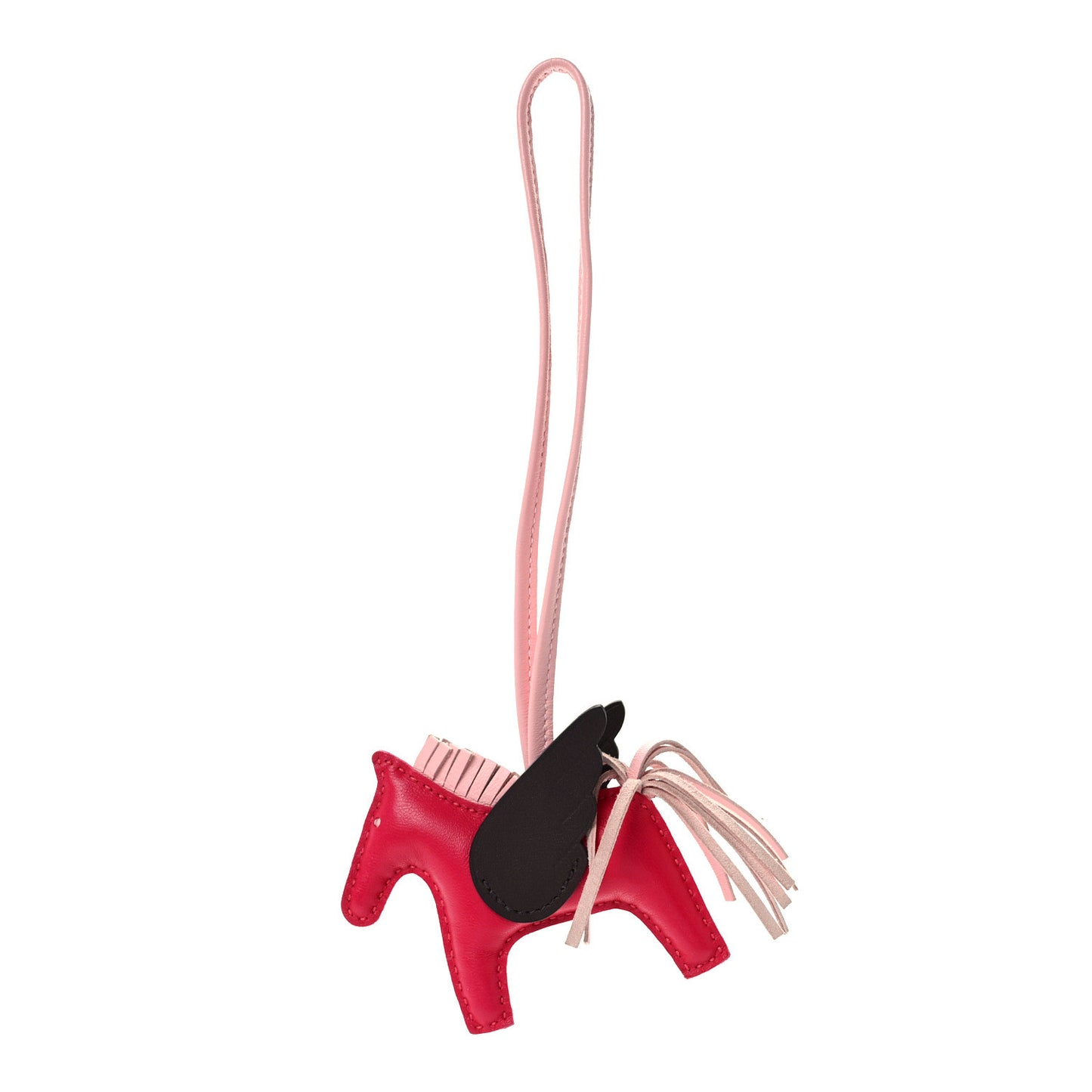 Milo Lambskin Grigri Rodeo Pegase Horse Bag Charm PM Framboise Rose Sakura Rouge Sellier