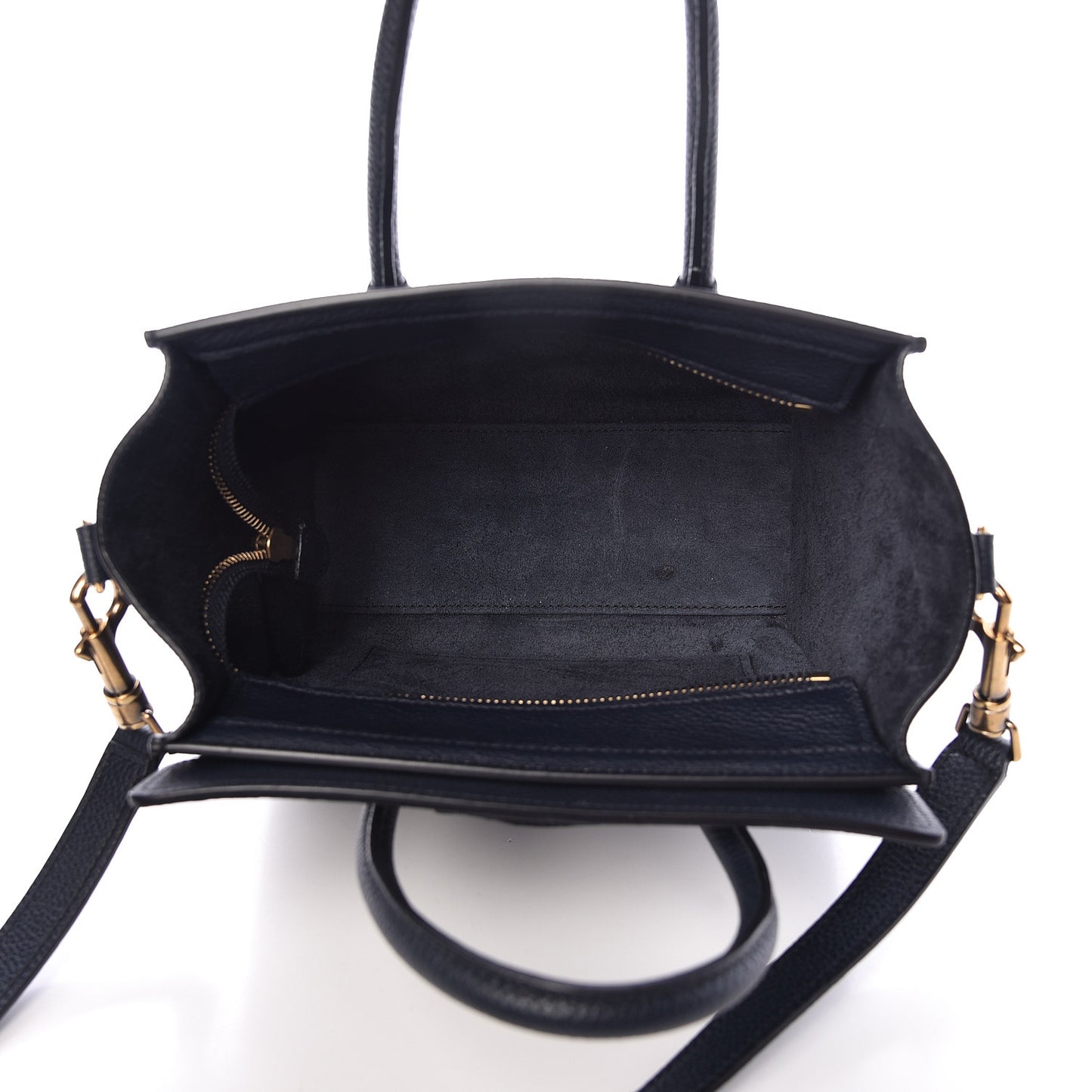 Drummed Calfskin Nano Luggage Midnight