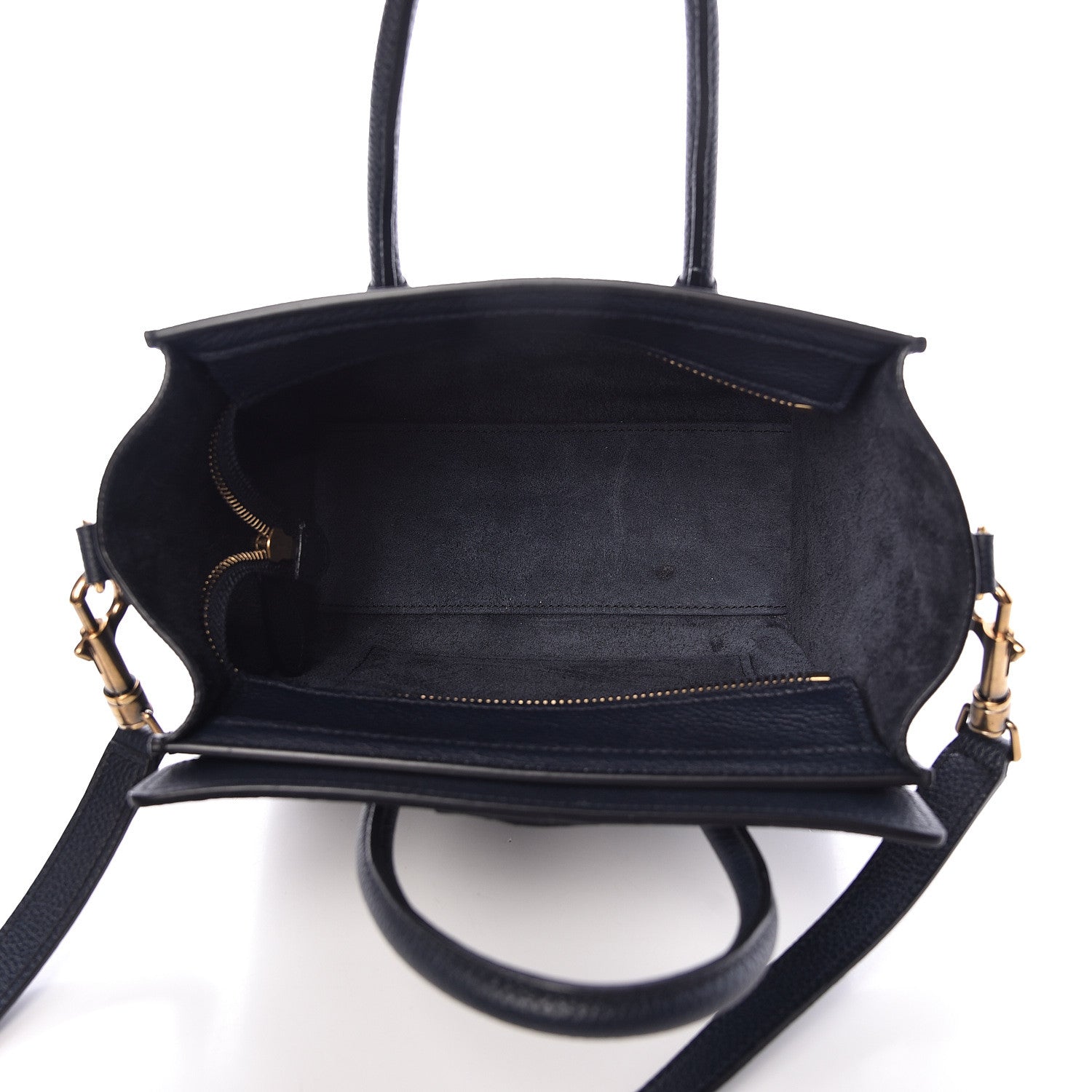 Celine Drummed Calfskin Nano Luggage Midnight 5 of 12