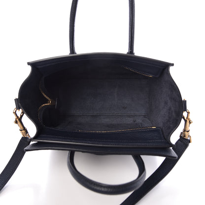 Celine Drummed Calfskin Nano Luggage Midnight 5 of 12