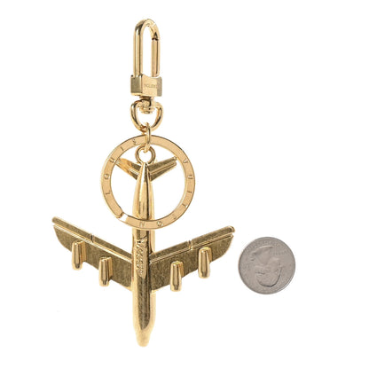 Louis Vuitton LV Plane Bag Charm Key Holder Gold 2 of 6