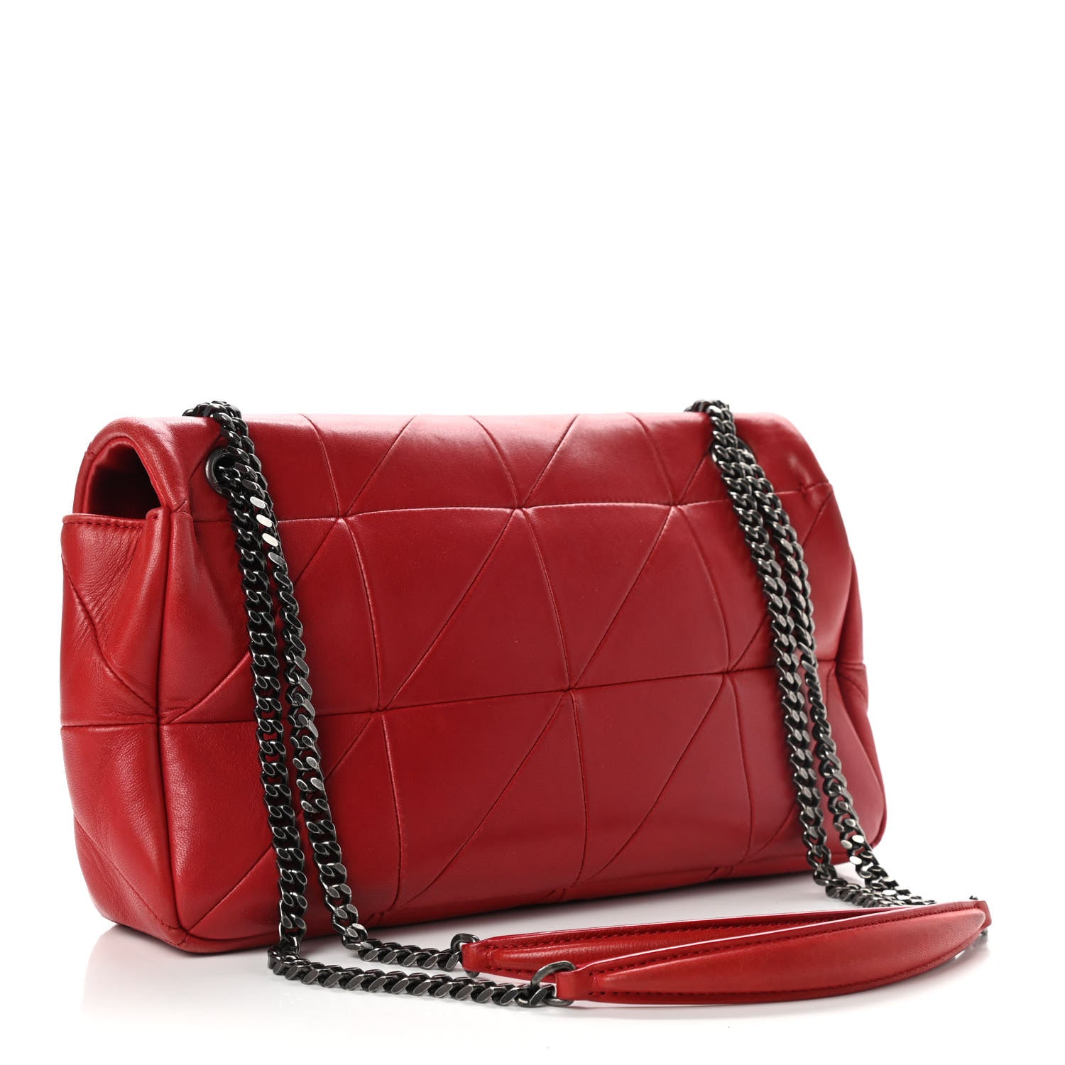 Saint Laurent Lambskin Patchwork Monogram Medium Jamie Red 2 of 8