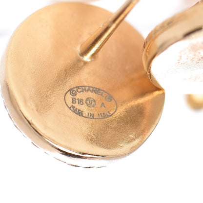 Chanel CC Button Earrings Gold 5 of 5