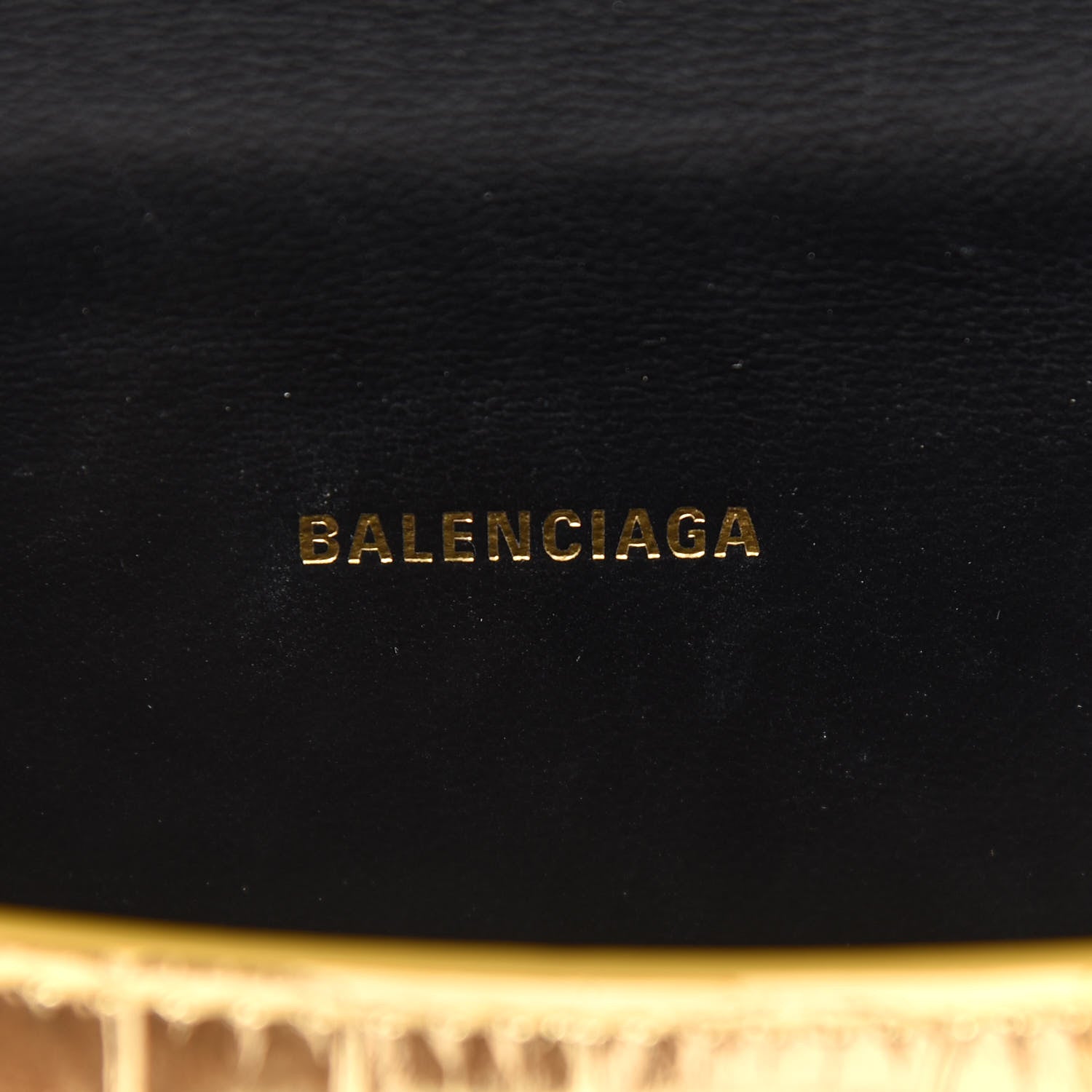 Balenciaga Metallic Calfskin Crocodile Embossed Hourglass Top Handle Bag XS Gold 6 of 10