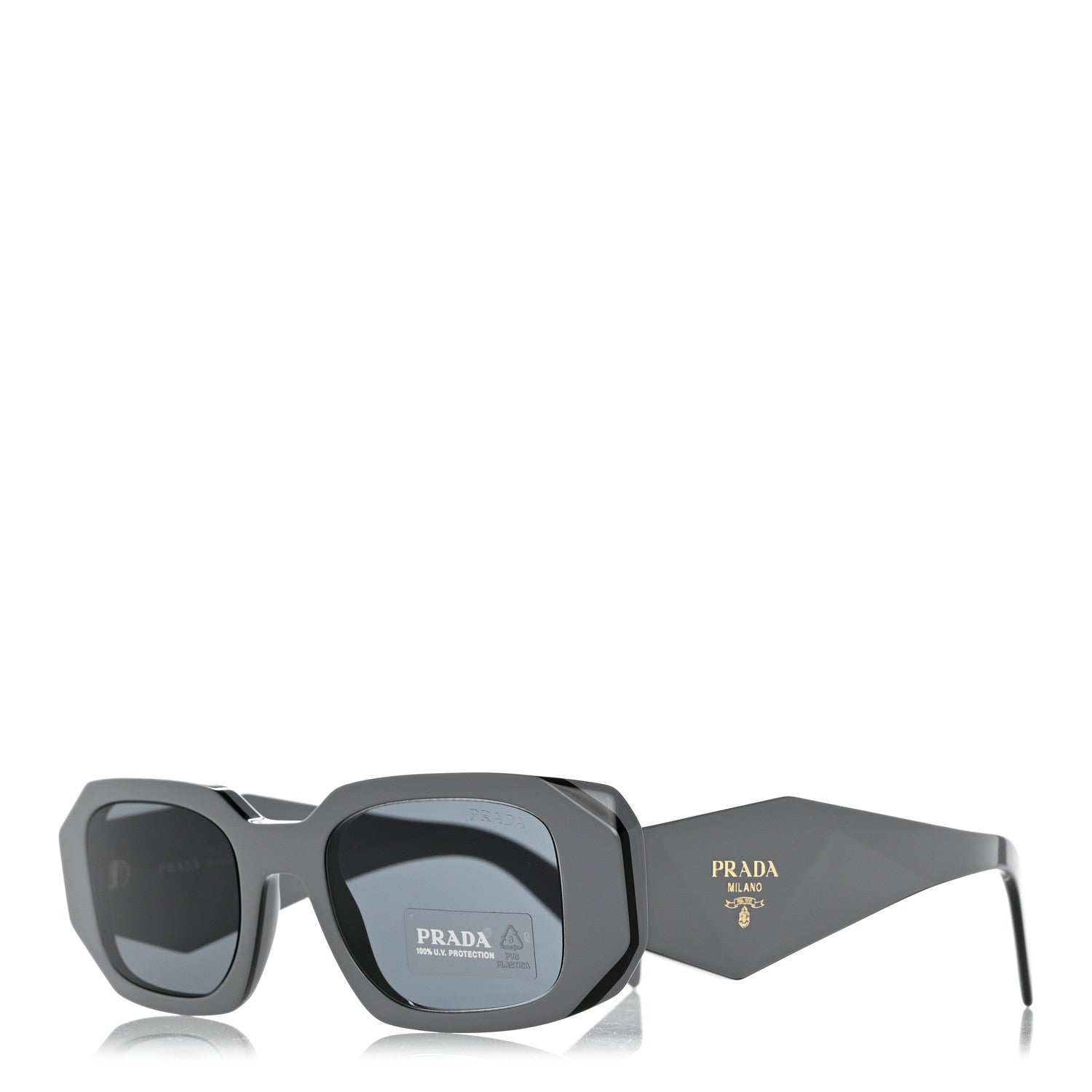 Prada Acetate Symbole Sunglasses SPR 17W Dark Grey 1 of 8