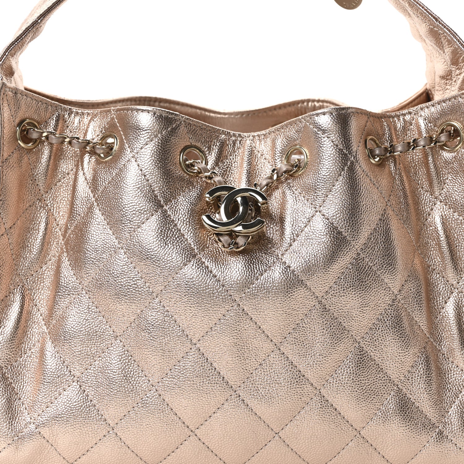 Chanel Metallic Caviar Quilted Small Chanel 25 Handbag Copper 8 of 11