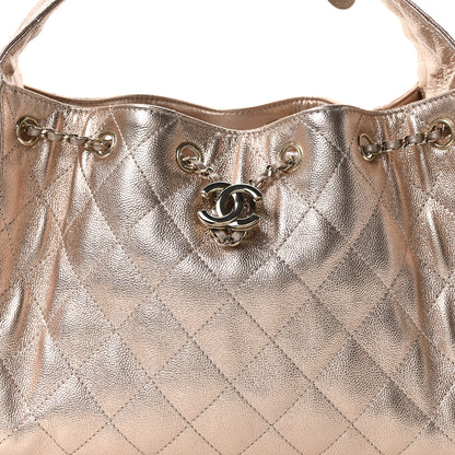 Chanel Metallic Caviar Quilted Small Chanel 25 Handbag Copper 8 of 11