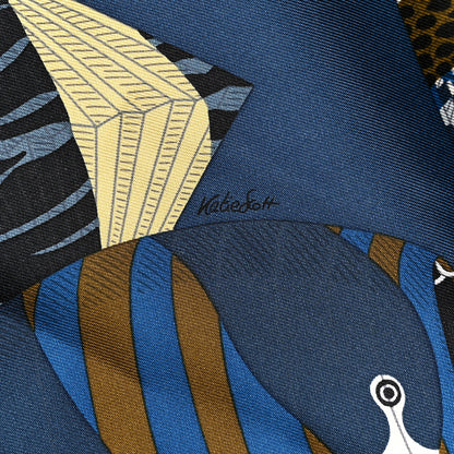 Hermes Silk Lanternes Ballons et Cocardes Scarf 90 Marine Multicolor 5 of 5