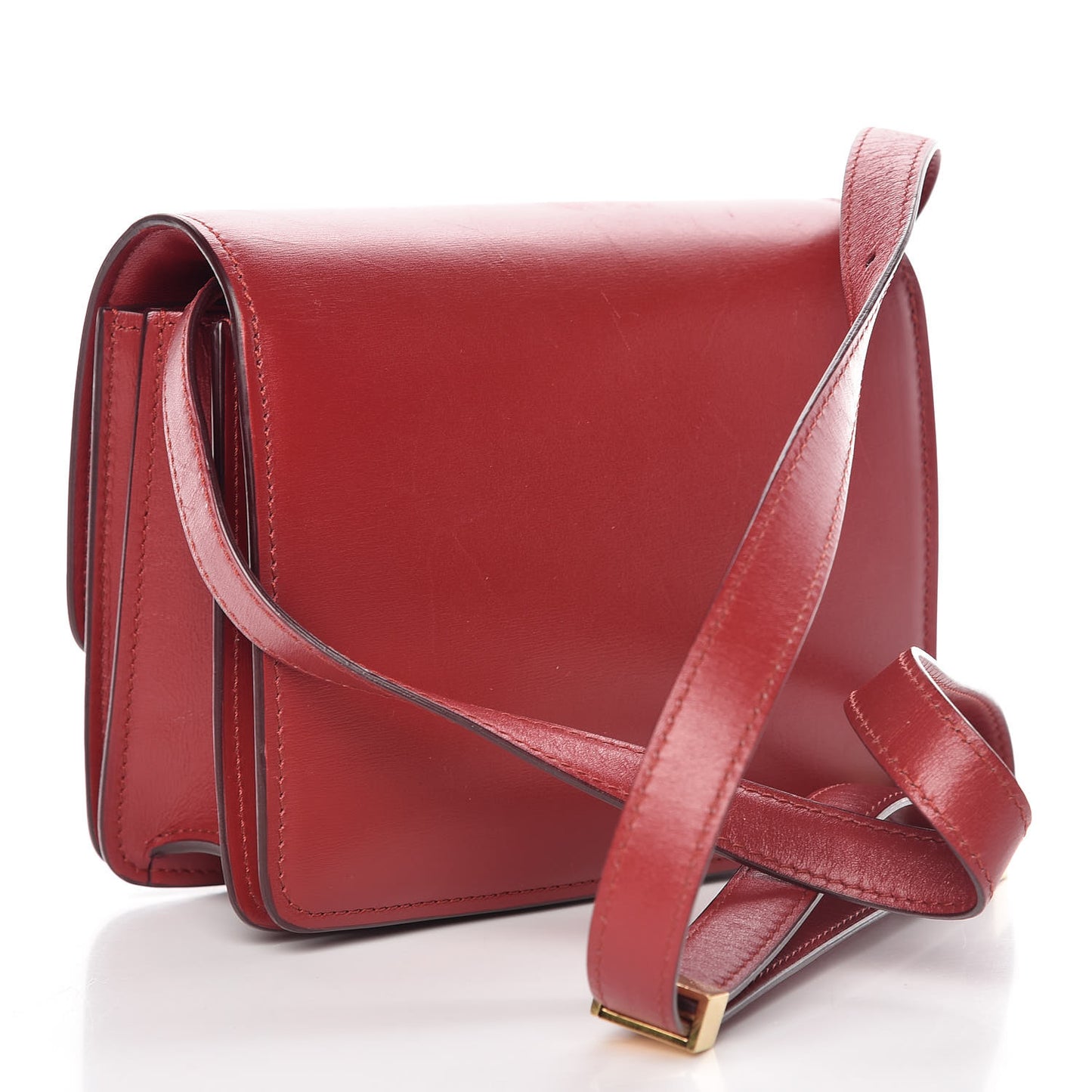 Smooth Calfskin Small Classic Box Flap Bag Red