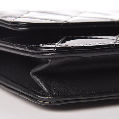 Chanel Patent Quilted Wallet On Chain WOC Black 5 of 14