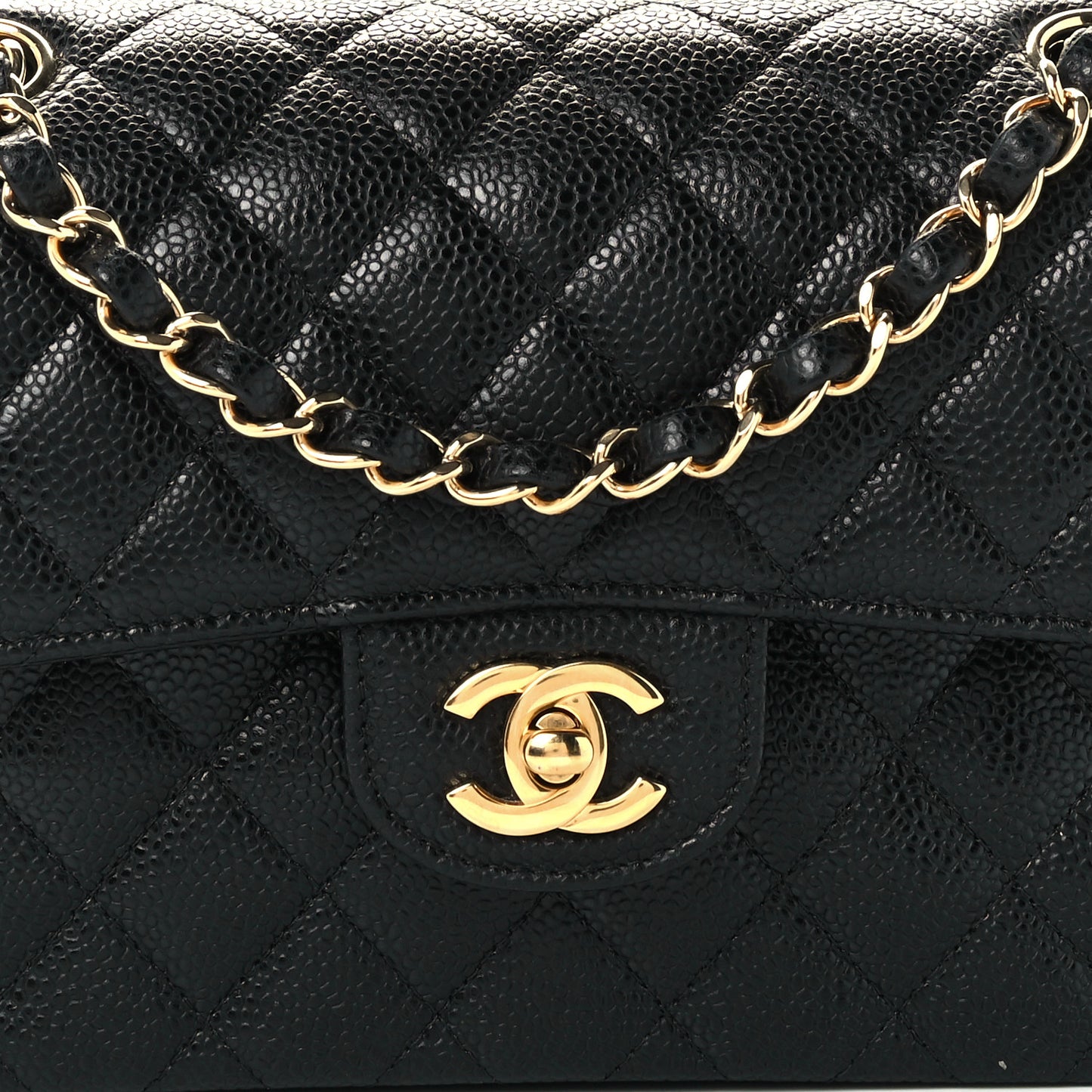 Caviar Quilted Small Double Flap Black