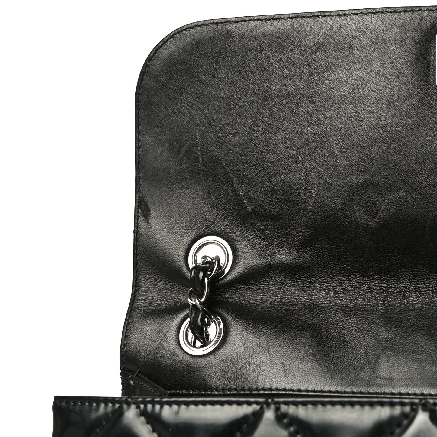 Vinyl Quilted In The Business Flap Bag Black