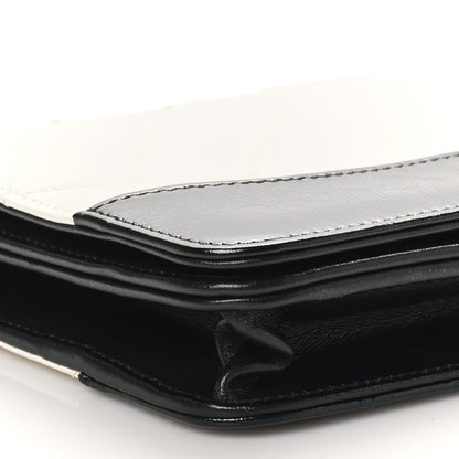 Chanel Aged Calfskin Quilted Gabrielle Wallet On Chain WOC White Black 10 of 11