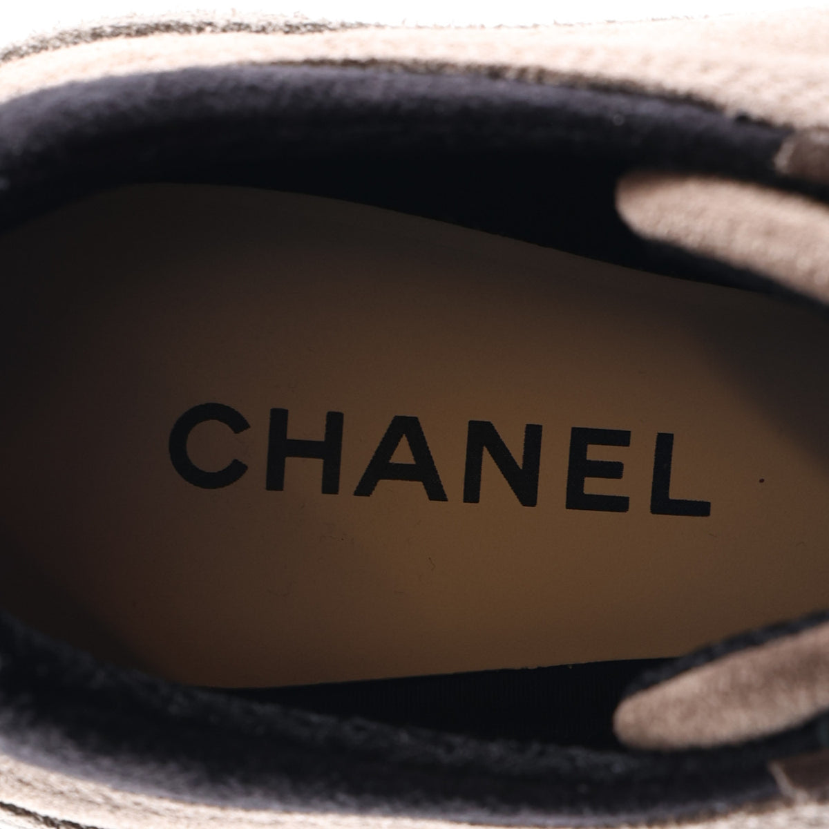 Calfskin Suede CC Sneakers 37 Brown Black