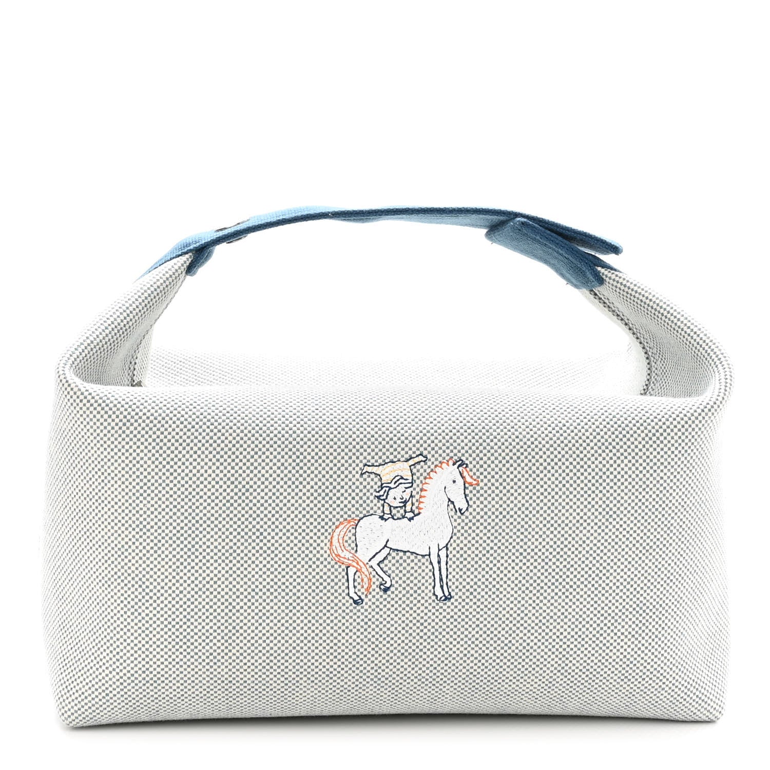 Hermes Canvas Large Bride-A-Brac Cabriole Case Bleu Nattier 1 of 10