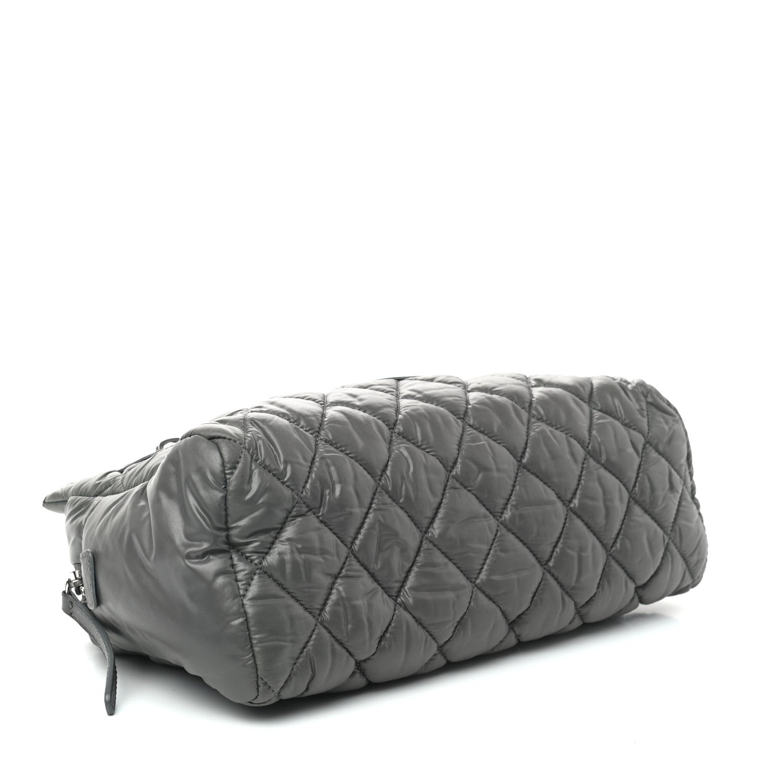 Chanel Nylon Quilted Cocoon Cosmetic Case Grey 4 of 7