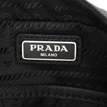 Prada Tessuto Nylon Saffiano Vertical Wristlet Pouch Black 6 of 6