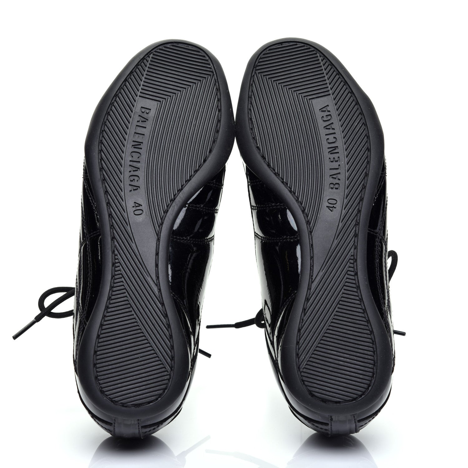 Balenciaga Patent Polyurethane Womens Zen Sneakers 40 Black 5 of 9