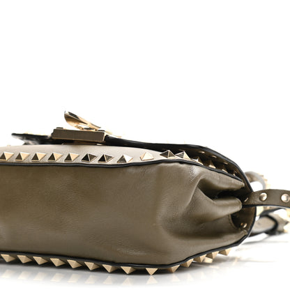 Valentino Garavani Vitello Mini Rockstud Flap Saddle Crossbody Bag Army Green 9 of 11