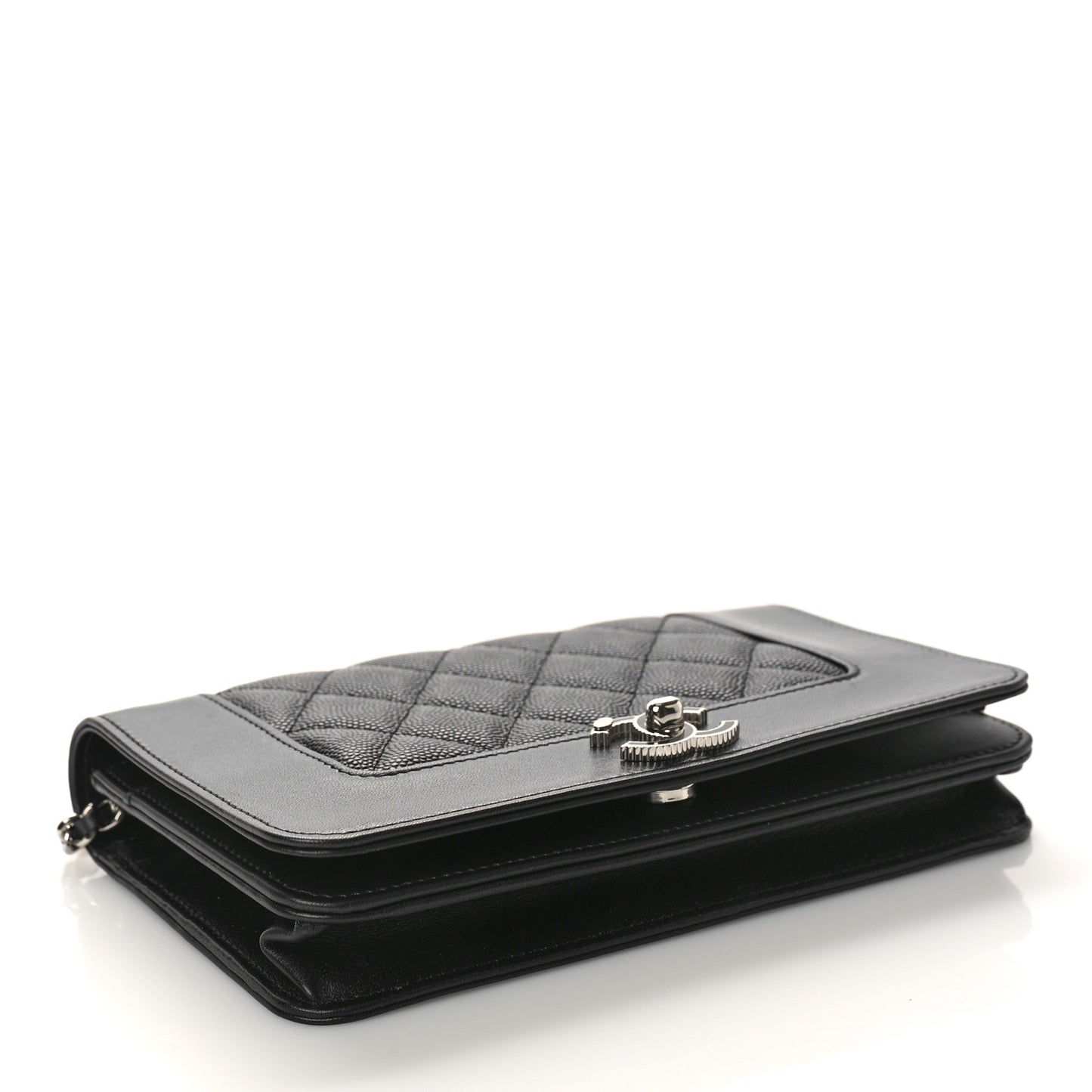 Caviar Quilted Vintage Mademoiselle Wallet On Chain WOC Black