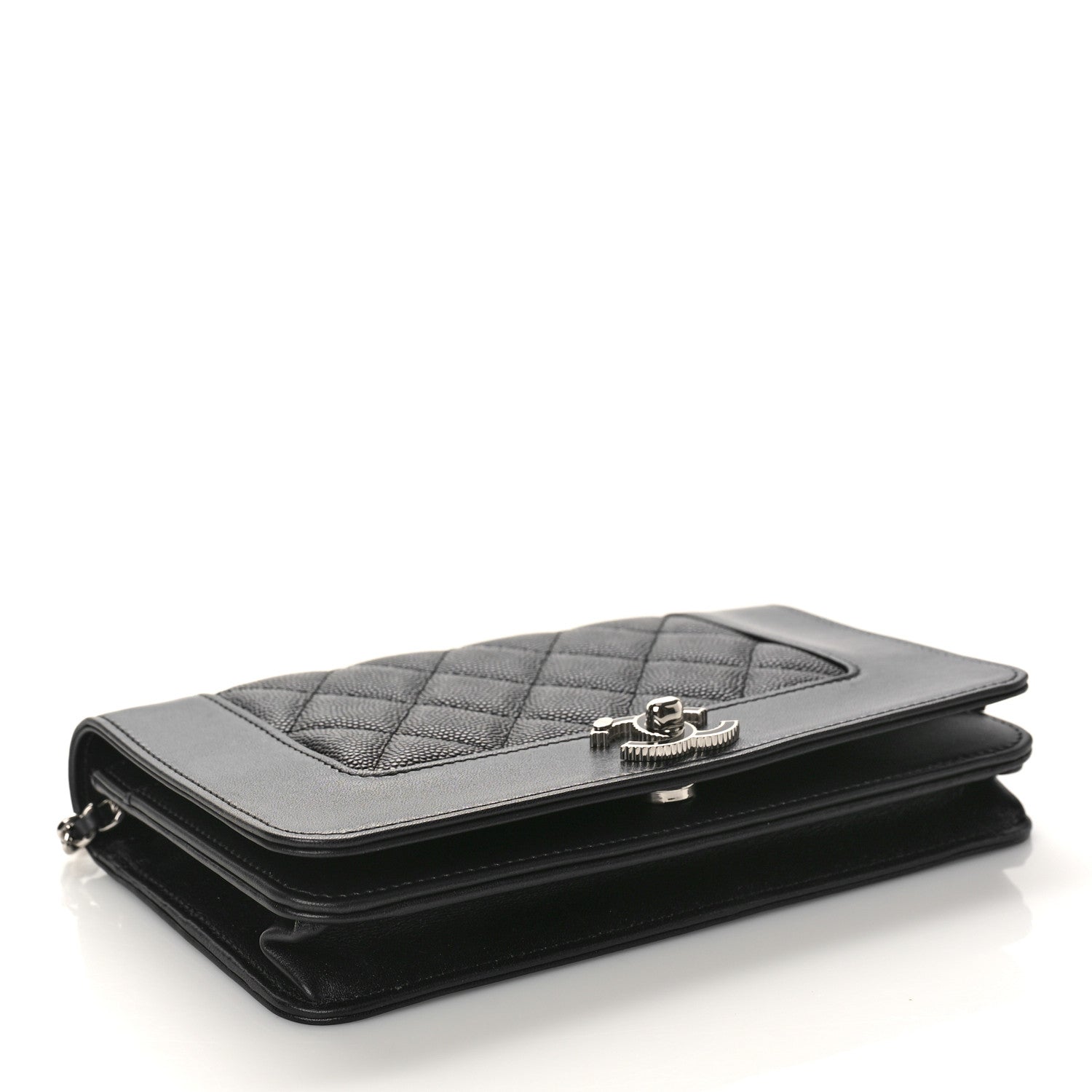 Chanel Caviar Quilted Vintage Mademoiselle Wallet On Chain WOC Black 4 of 10