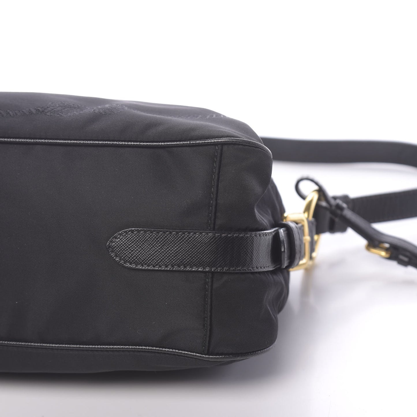 Tessuto Nylon Saffiano Jacquard Logo Crossbody Bag Black