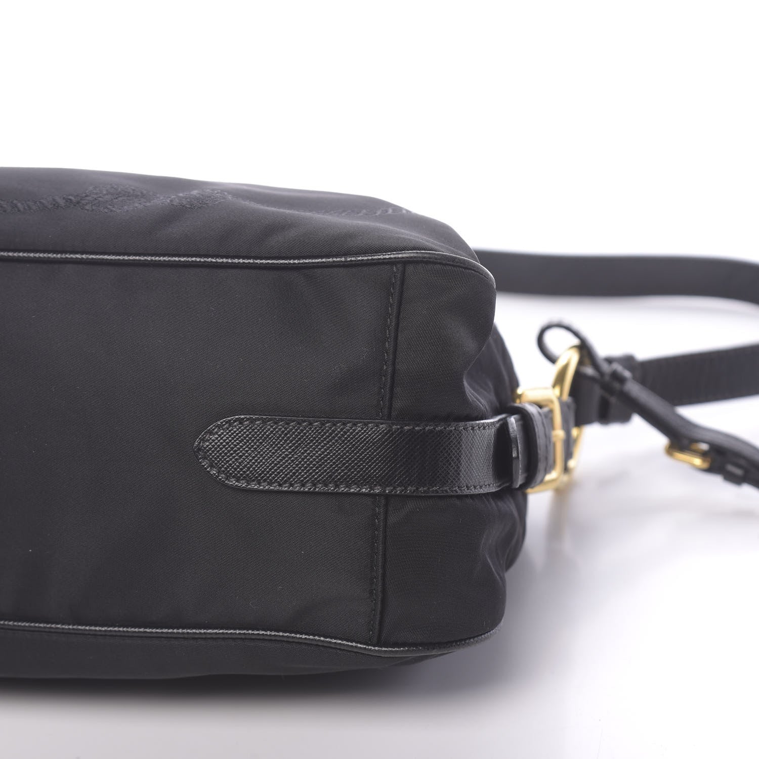 Prada Tessuto Nylon Saffiano Jacquard Logo Crossbody Bag Black 10 of 10