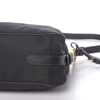 Prada Tessuto Nylon Saffiano Jacquard Logo Crossbody Bag Black 10 of 10