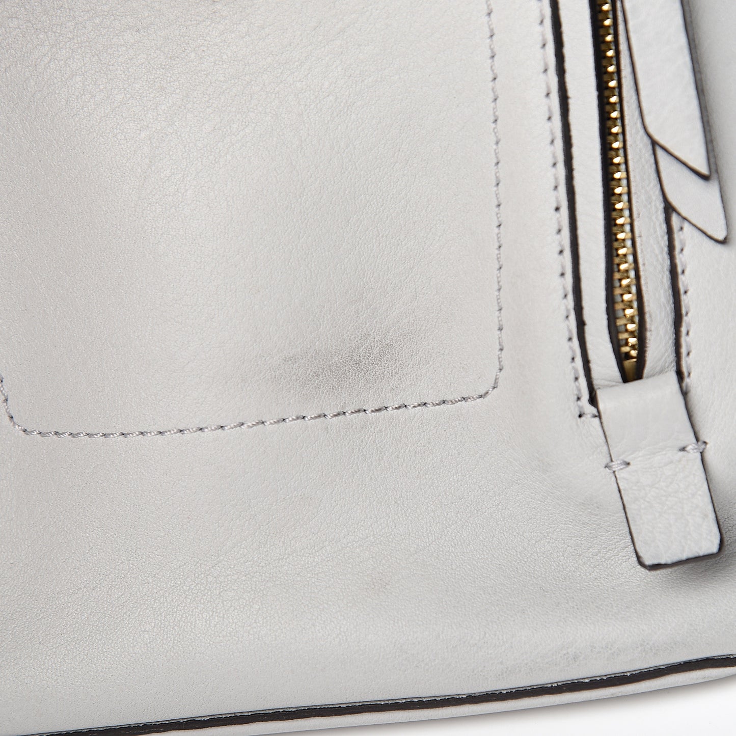 Suede Calfskin Mini Faye Backpack Airy Grey