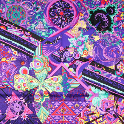 Hermes Silk L'ivresse De L'infini Scarf 90 Ultraviolet Cyclamen Vert 1 of 6