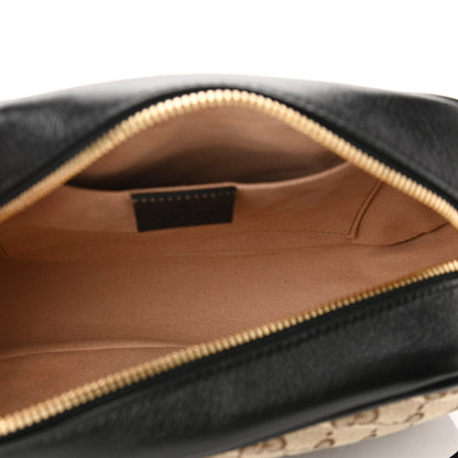 Gucci Monogram Matelasse Diagonal Small GG Marmont Chain Shoulder Bag Beige Black 5 of 10