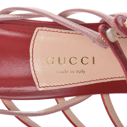 Gucci Malaga Kid Aneta Ladder-Strap 95mm Sandals 39.5 Carmine Rose 6 of 9