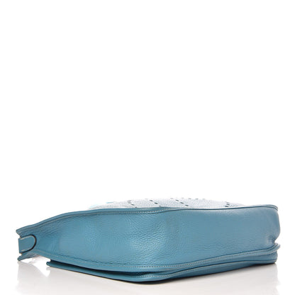 Hermes Taurillon Clemence Evelyne III GM Blue Jean 14 of 34