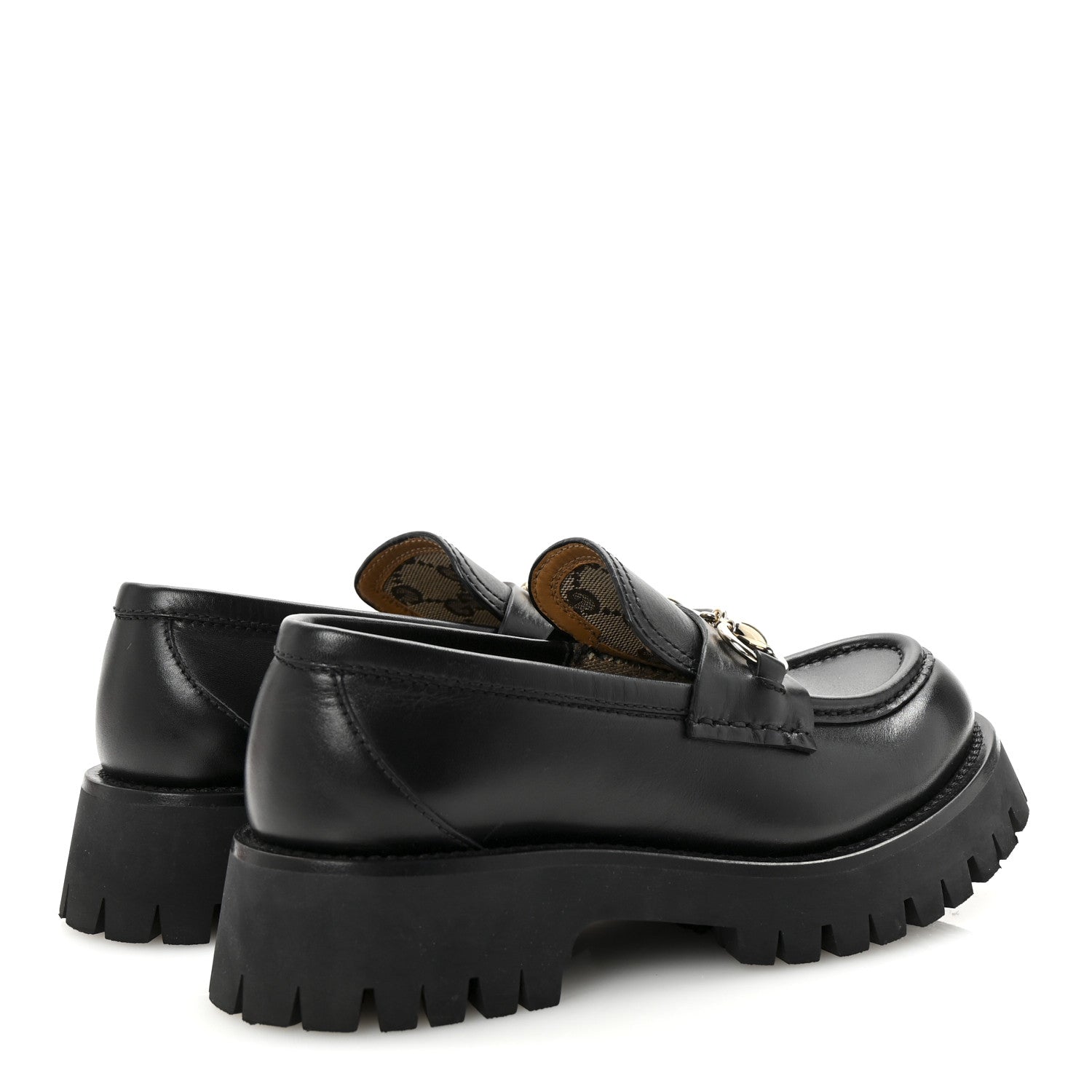 Gucci Betis Glamour Calfskin Womens Horsebit Loafers 36.5 Black 5 of 9