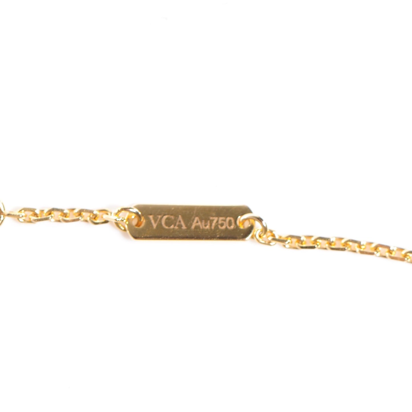 18K Yellow Gold Mother of Pearl Vintage Alhambra Pendant Necklace