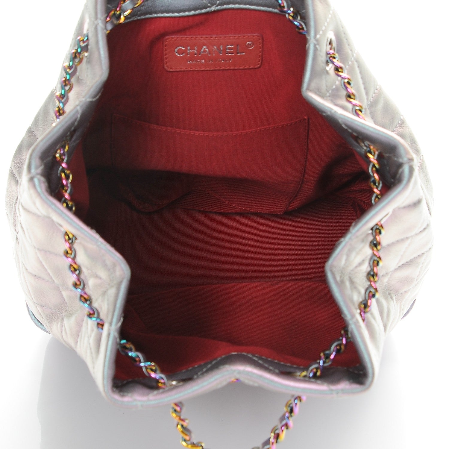 Chanel Iridescent Lambskin Calfskin Quilted Gabrielle Backpack Light Purple 5 of 9