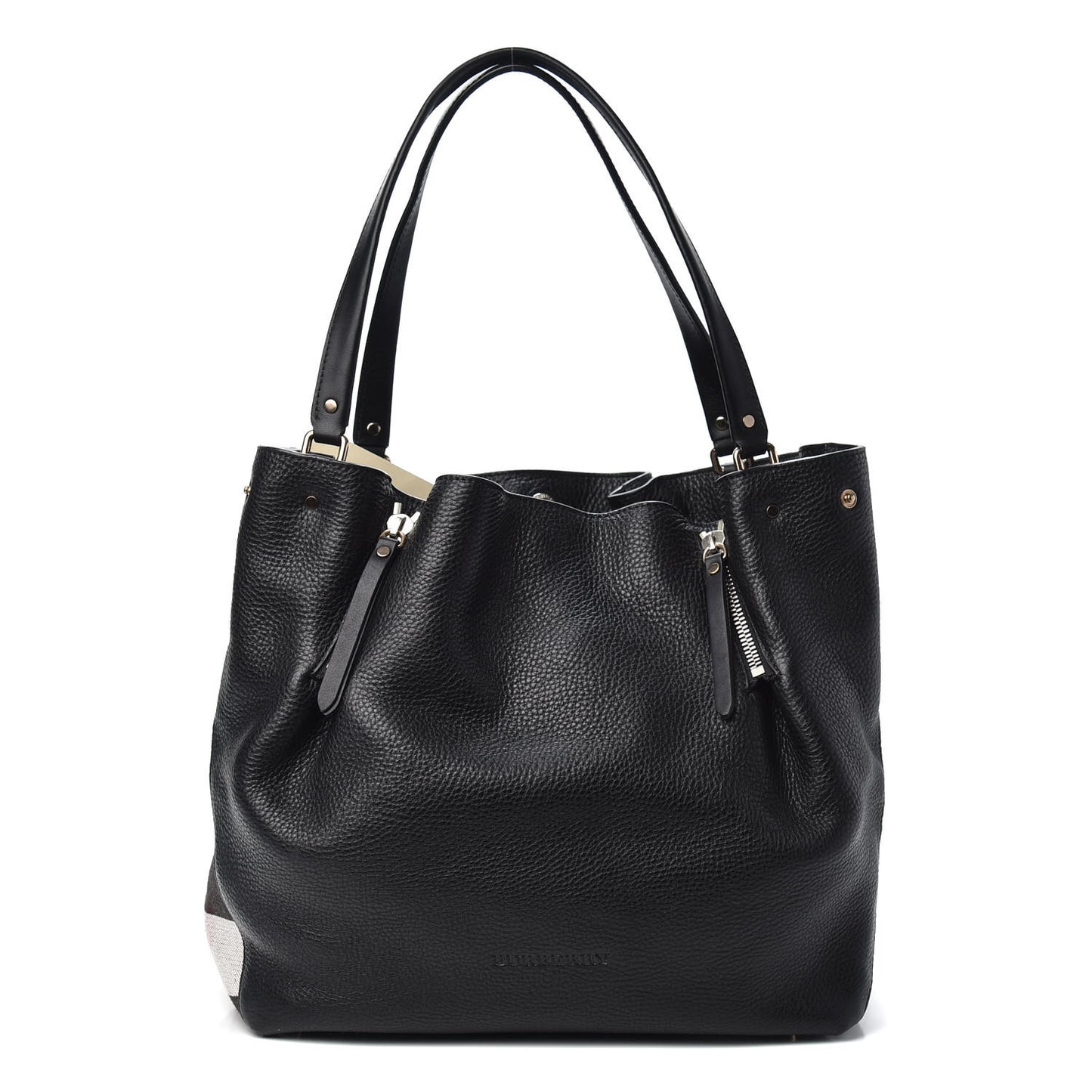Grainy Calfskin House Check Medium Maidstone Black