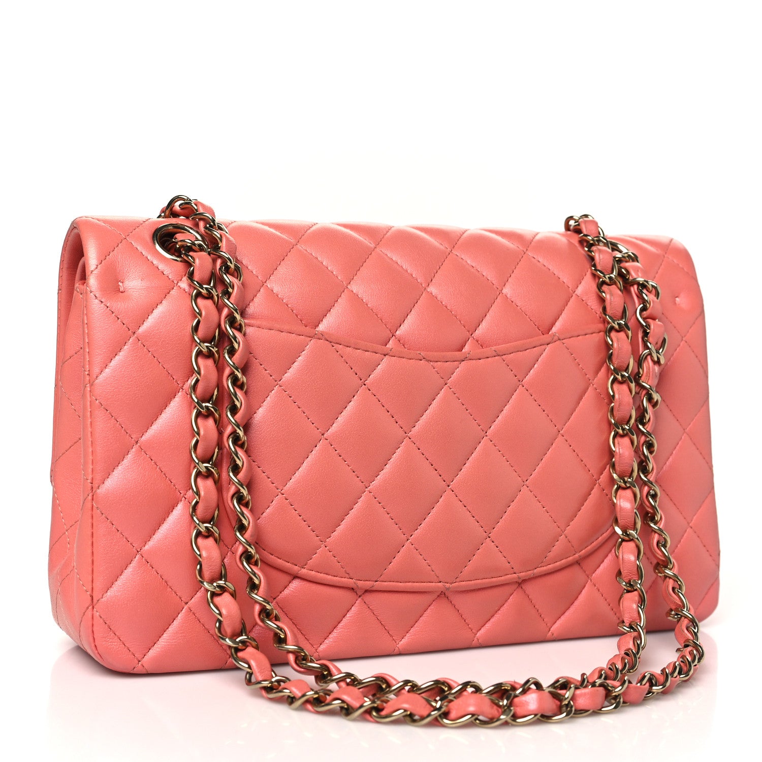 Chanel Iridescent Lambskin Quilted Medium Double Flap Pink 3 of 9