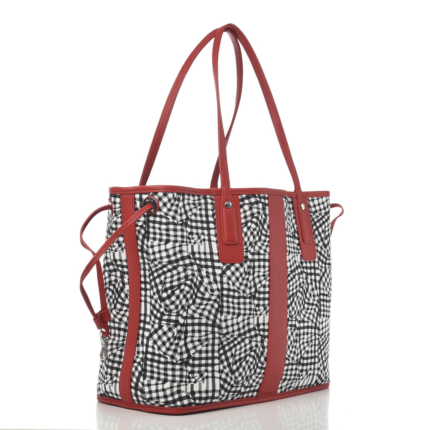 MCM Visetos Medium Liz Reversible Shopper Tote Black Red 6 of 16