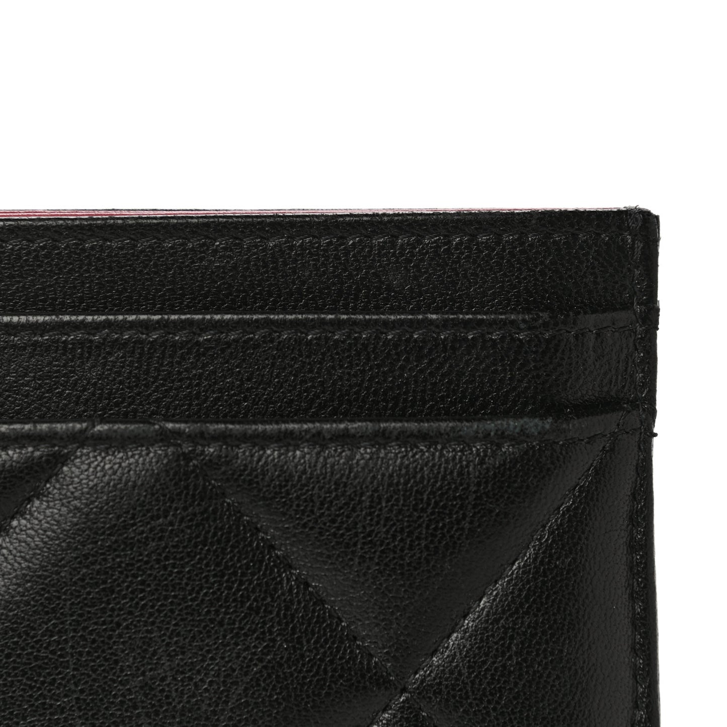 Lambskin Quilted Chanel 19 Card Holder Black