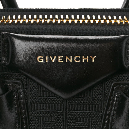 Givenchy Canvas Jacquard Embroidered Calfskin 4G Mini Antigona Black 8 of 11