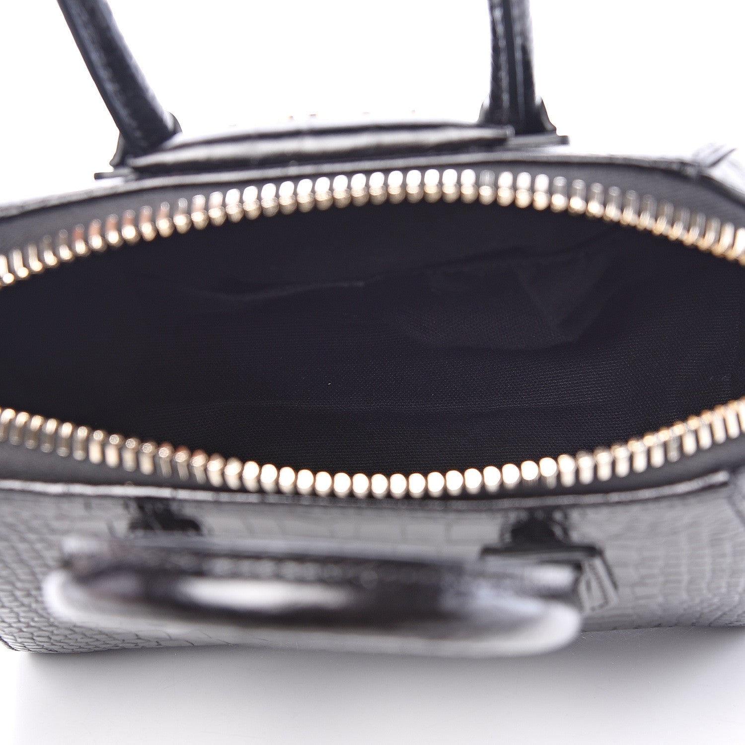 Givenchy Calfskin Crocodile Embossed Mini Antigona Black 4 of 13