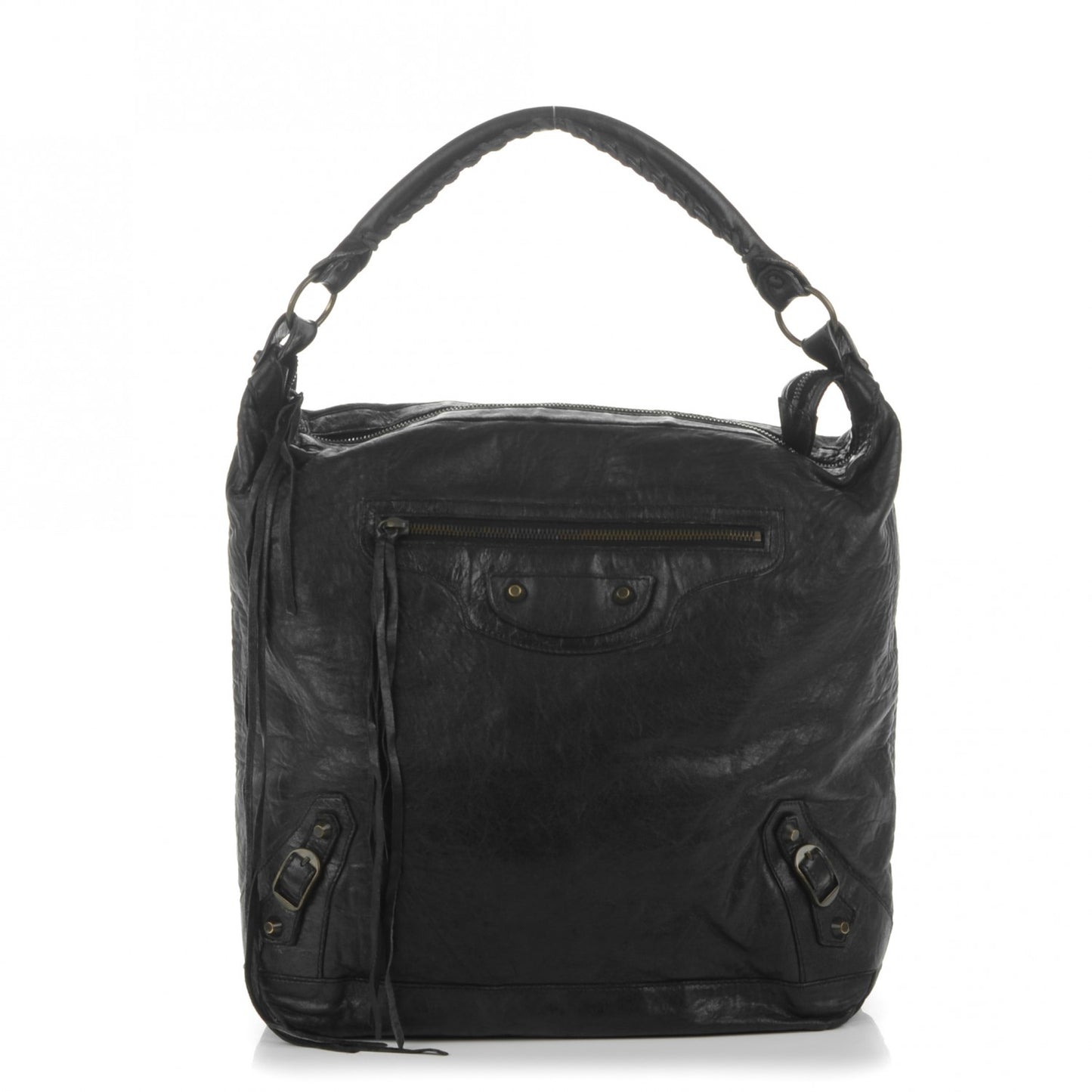Agneau Classic Hardware Day Hobo Black