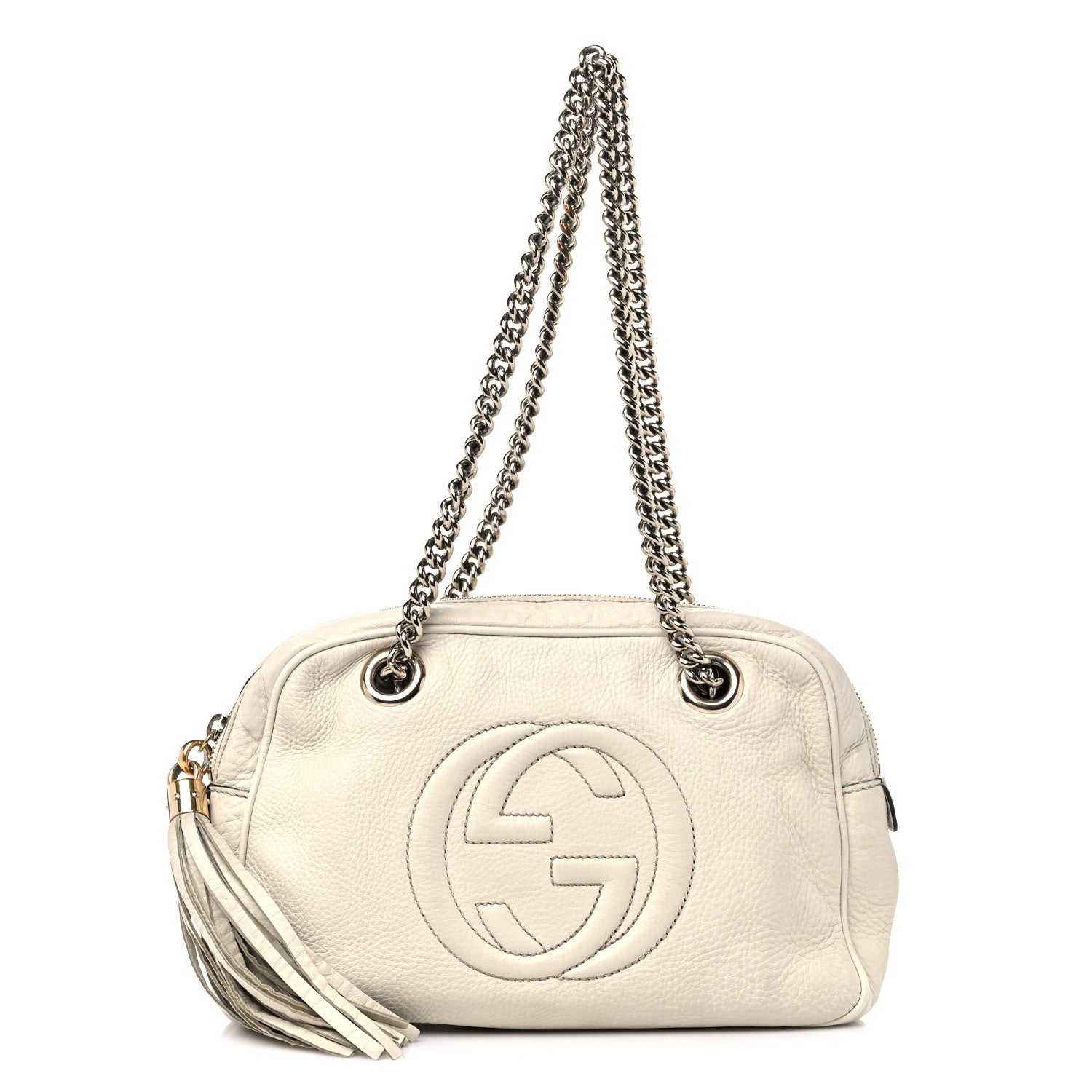 Gucci Pebbled Calfskin Small Soho Bowler Off White 1 of 15