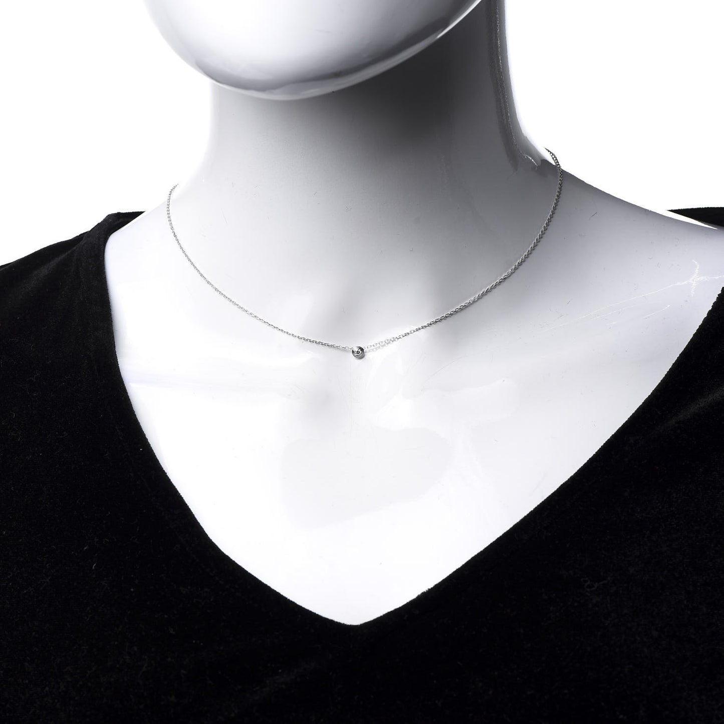 18K White Gold Diamond XS D'Amour Pendant Necklace