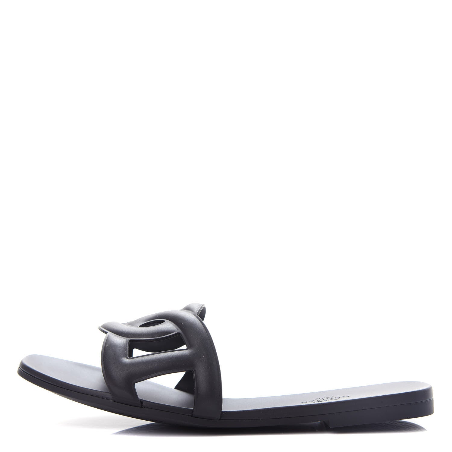 Hermes Rubber Aloha Sandals 40 Black 1 of 10